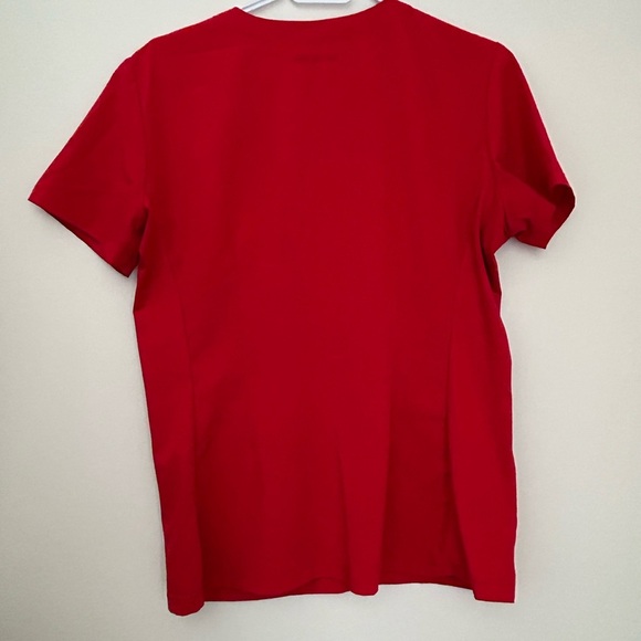 LITE Tech Red V-Neck Scrub Top - Picture 4 of 4